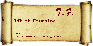 Tóth Fruzsina névjegykártya